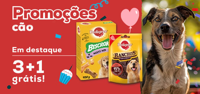 Pedigree:  3+1 grátis numa seleção de snacks para cão