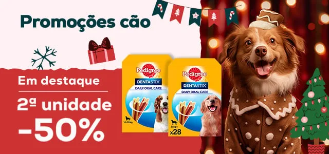 -50% na 2ª unidade em snacks dentários para cão 28 un da marca Pedigree