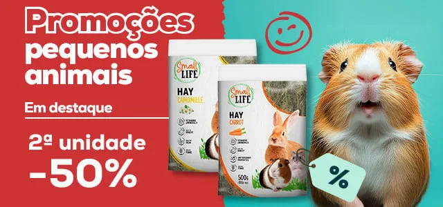 Small Life: -50% na 2ª unidade numa seleção de feno para coelhos e roedores