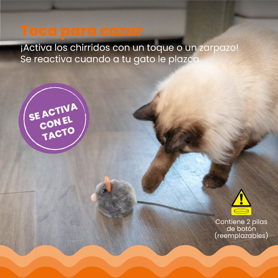 Outward Hound Catstages Squeaky Squeaky Gris Rato com Catnip para gatos, , large image number null