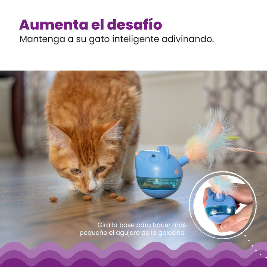 Outward Hound Catstages Hunt n’ Swat Treat Trumbler Rato interativo com penas para gatos, , large image number null