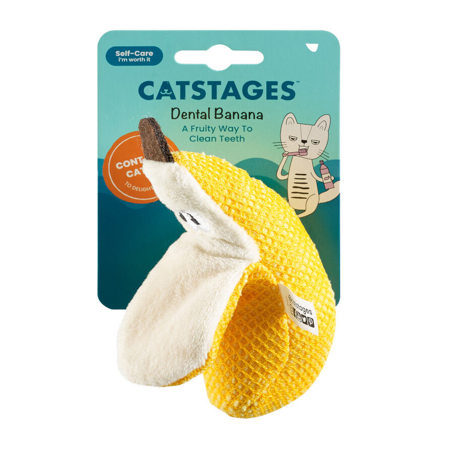 Outward Hound Catstages Dental Peluche Banana para gatos, , large image number null