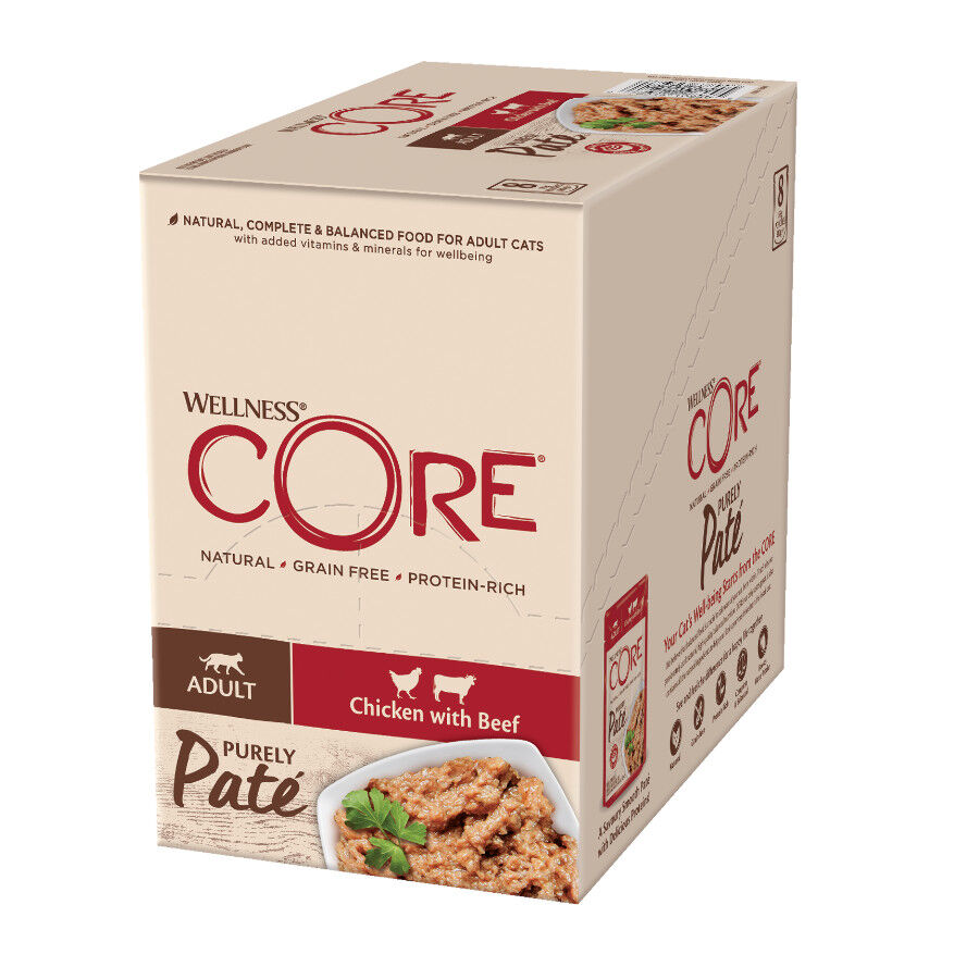 Wellness Core Adult Purely Frango e Vitela em Patê saqueta para gatos