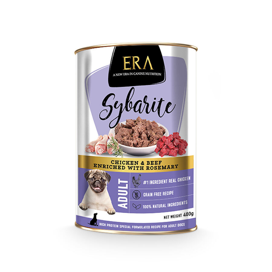 Era Sybarite Adulto Frango, Vitela e Alecrim patê em lata para cães , , large image number null