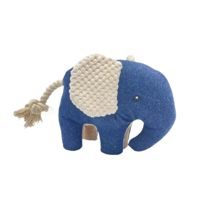 Tootoy! Comfort Denim Elephant peluche com som para cães, , large image number null