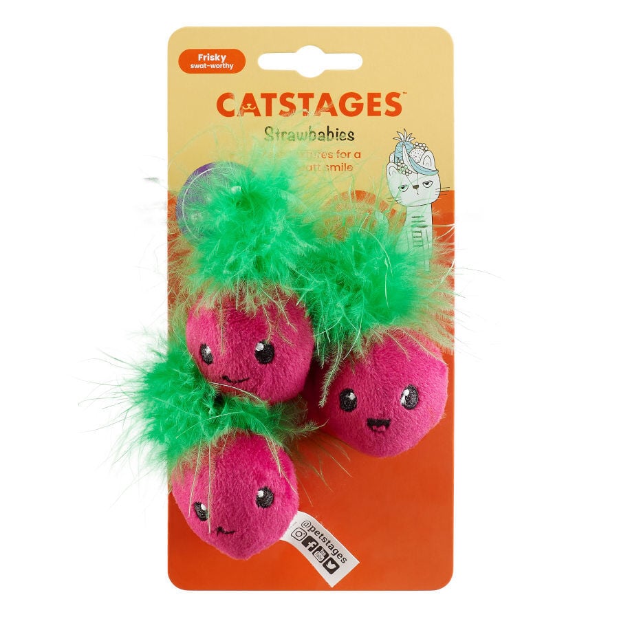 Outward Hound Catstages Strawbabies Morango de Peluche para gatos, , large image number null