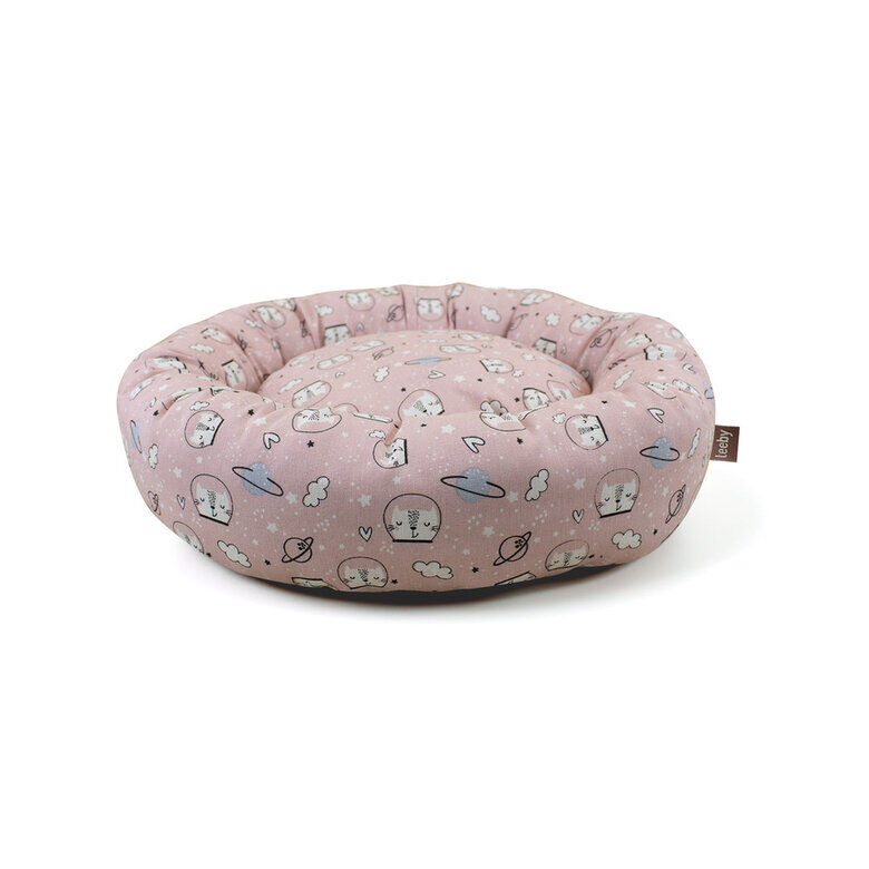 Leeby Cama Donut Antideslizante Estampado Comic Rosa para gatos image number null