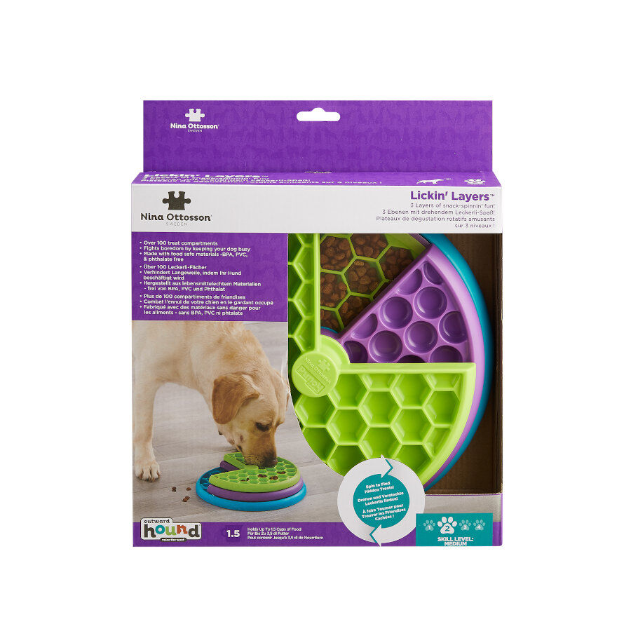 Outward Hound Nina Ottosson Lickin' Layers Brinquedo interativo com snacks para cães , , large image number null