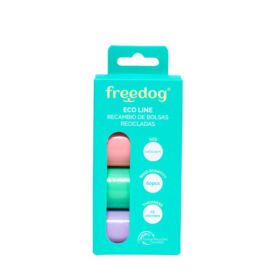 Freedog Eco Line Sacos higiénicos de cor pastel para cães, , large image number null