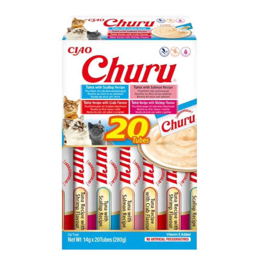 Churu Variedades de Atum e Marisco Snack Líquido para gatos, , large image number null