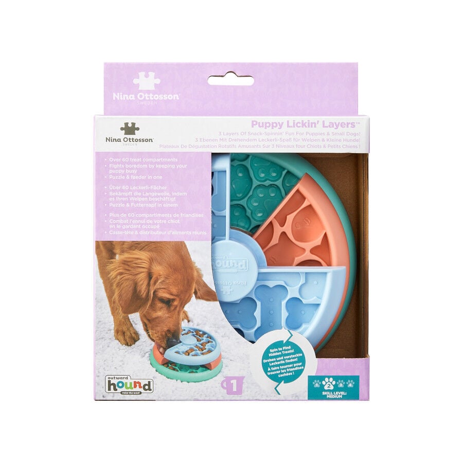 Outward Hound Nina Ottosson Puppy Lickin' Layers Brinquedo interativo com Snacks para cachorros , , large image number null