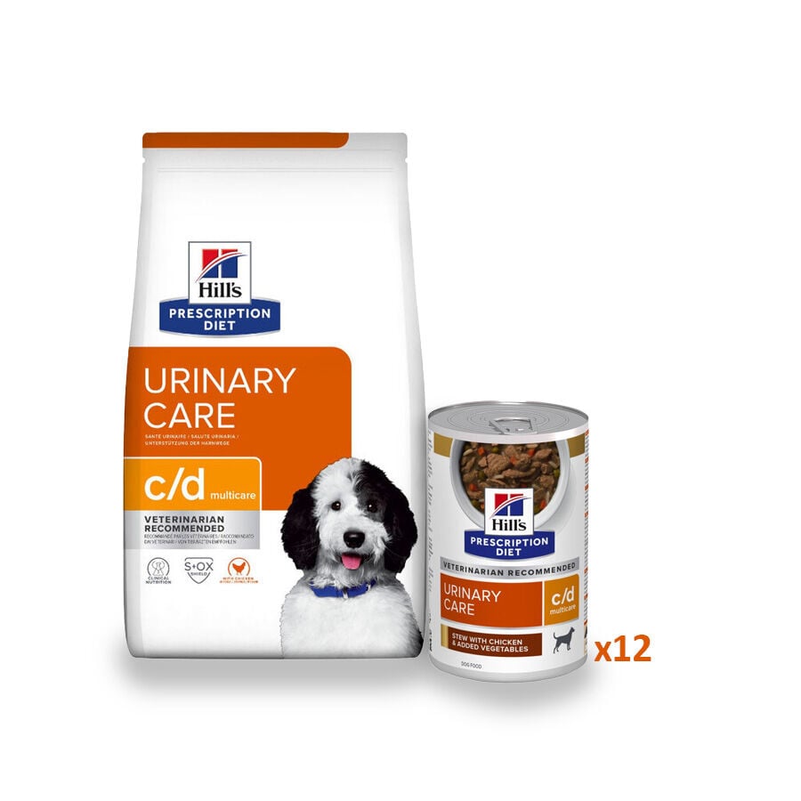 Hill's Pack Prescription Diet Urinary Care ração e latas para cães, , large image number null