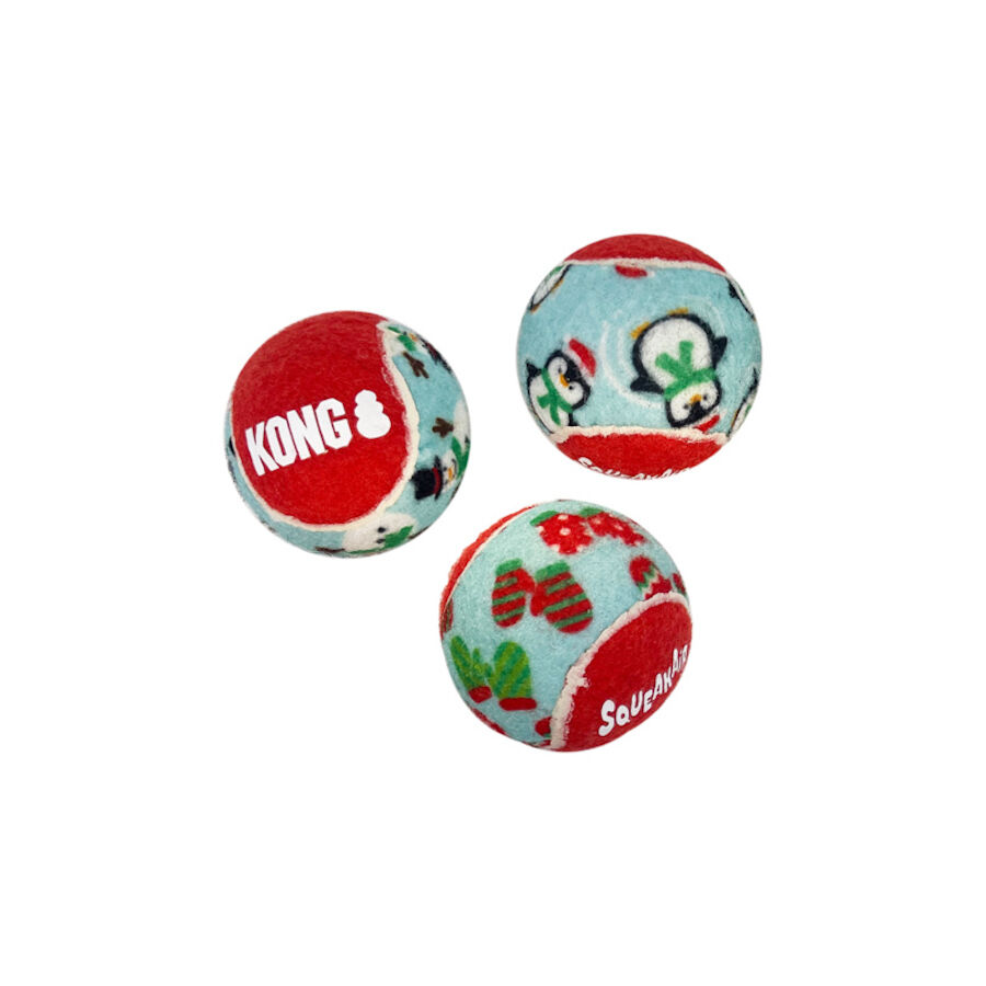 Kong Holiday Squeakair Bola de ténis para cães - pack 6, , large image number null