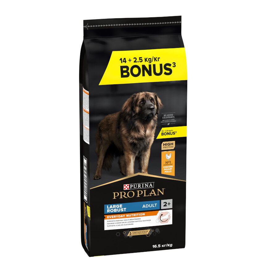 16.5 kg (14 + 2.5 kg ¡gratis!) Pro Plan Large Robust Adult pienso para perros, , large image number null