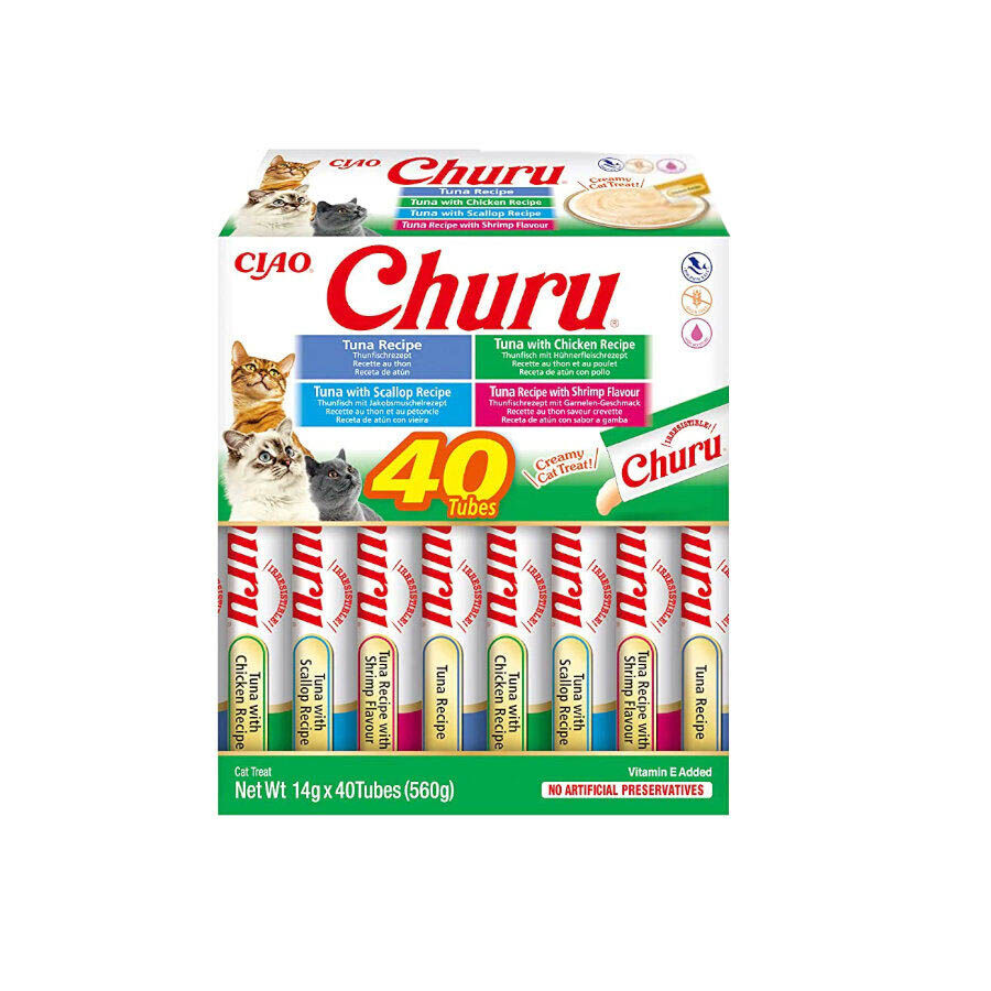 Churu Variedades de Atum e Marisco Snack Líquido para gatos, , large image number null