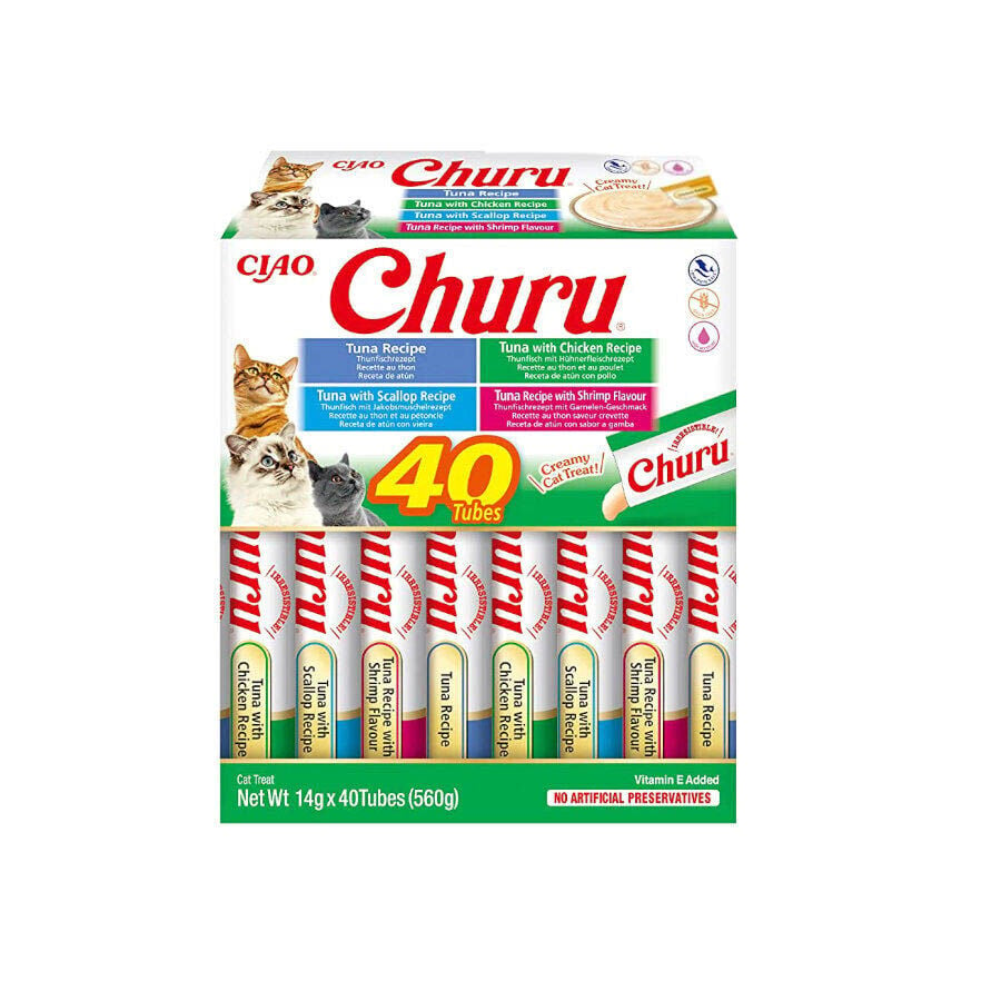 Churu Variedades de Atum e Marisco Snack Líquido para gatos, , large image number null