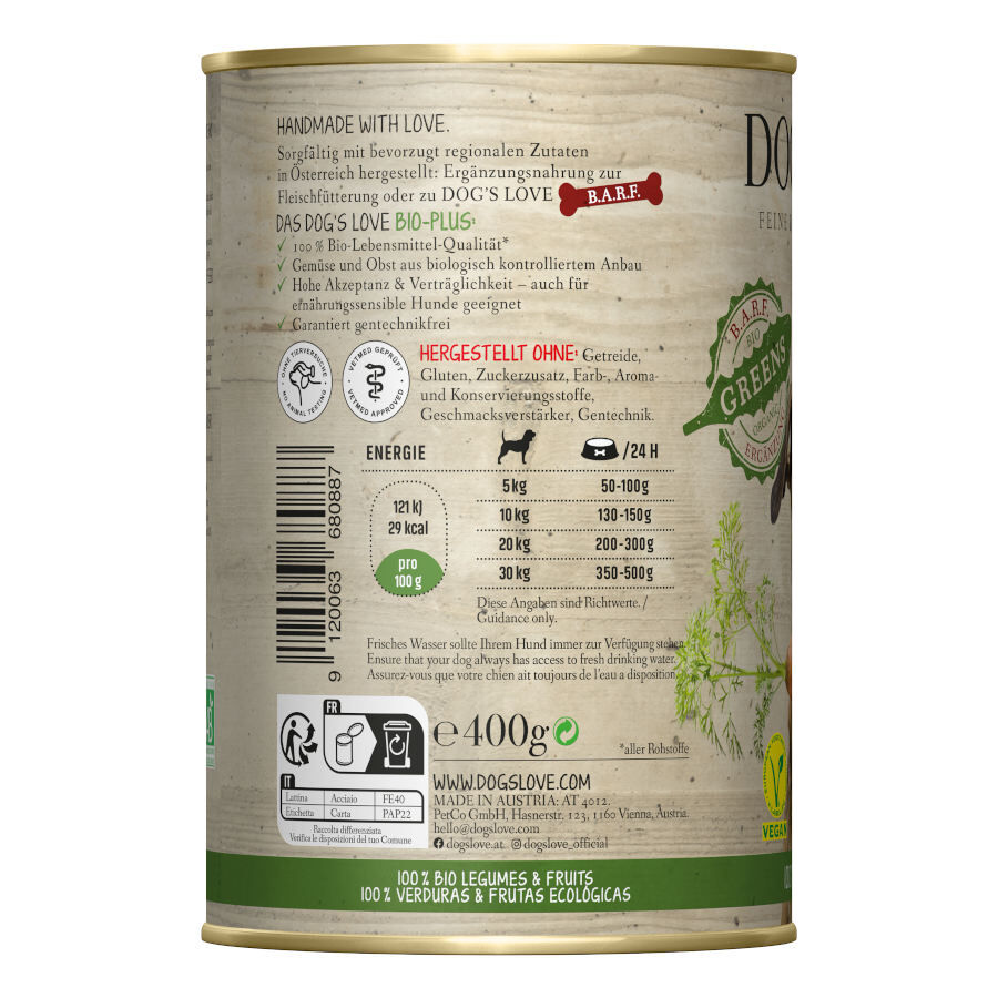 Dog’s Love Adulto Bio Greens Vegan lata para cães, , large image number null