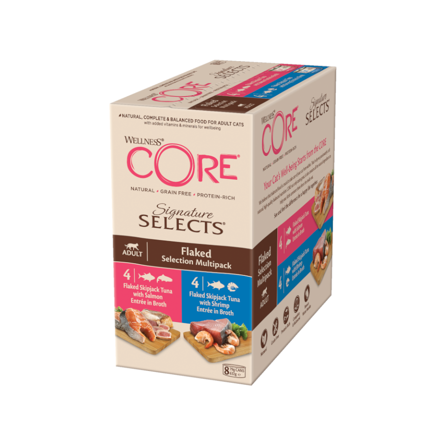 Wellness Core Signature Selects Flaked Atum latas para gatos - Multipack 8