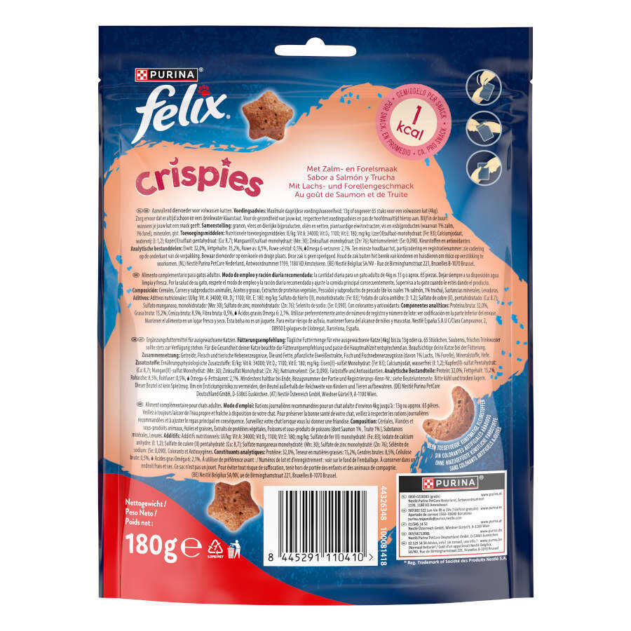 Felix Crispies Snacks de Salmão e Truta Maxi Pack para gatos, , large image number null