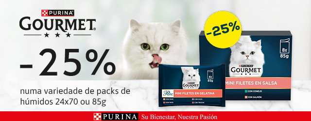 Gourmet: -25% numa seleção de packs de alimentação húmida para gato