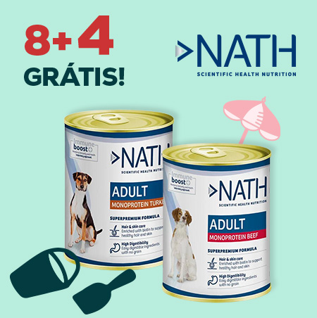 Nath: 8 + 4 grátis numa seleção de alimentação húmidas para cachorro 12 x 200 e 400 g.