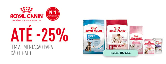 Royal Canin: Até -20% numa seleção de ração para cão e gato