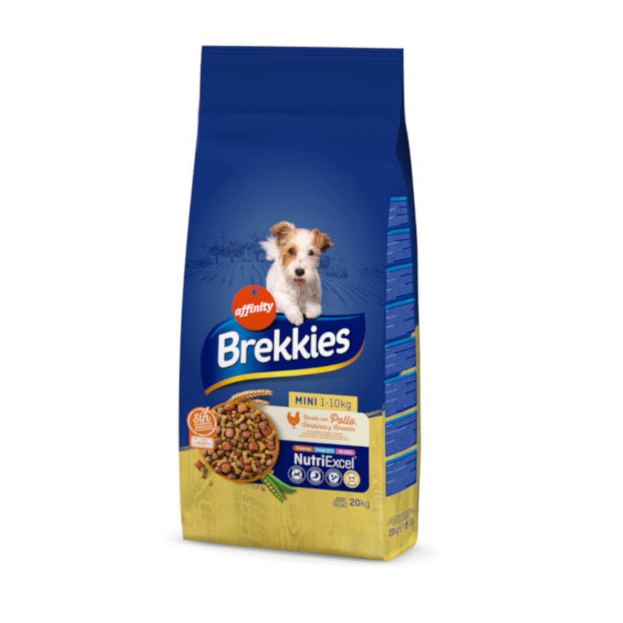 2 x 20 kg Affinity Brekkies Mini Frango ração para cães Pack poupança!